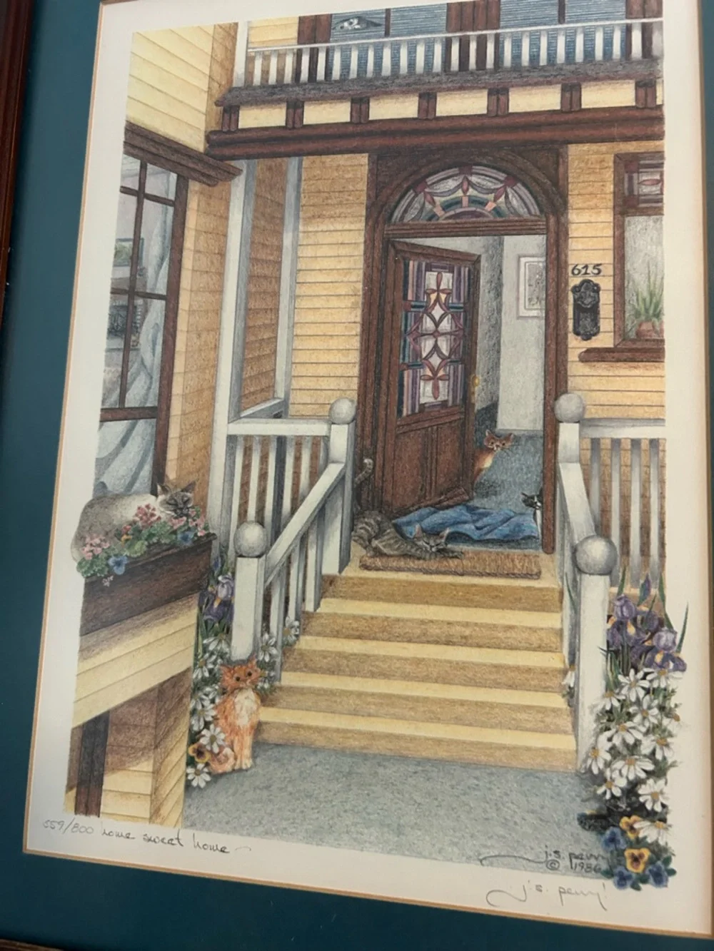 JS Perry Original Lithograph 559/800 Titled “Home Sweet Home”. - Picture 4 of 6